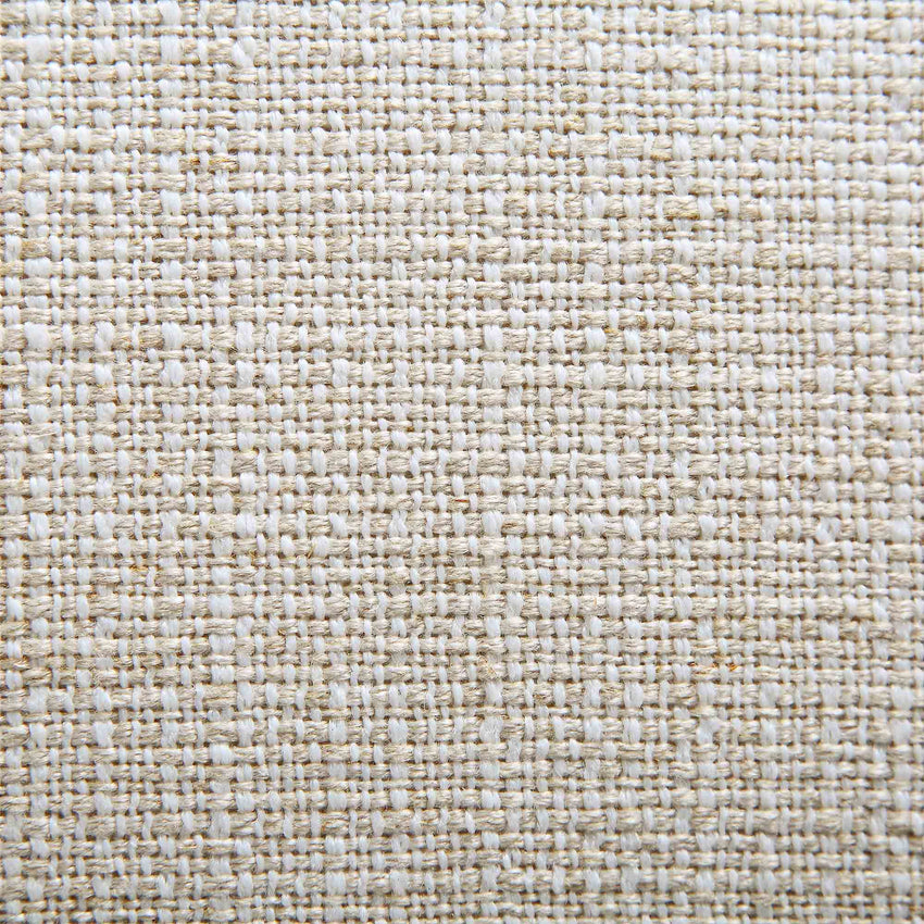 3-Seater Curved Sofa with Ball Cushions, Beige Linen Blend