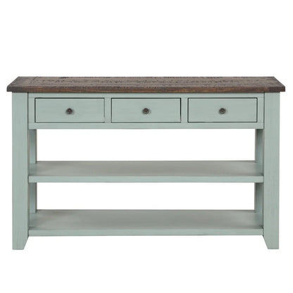 Wood Console Table with 3 Storage Drawers and 2 Shelves