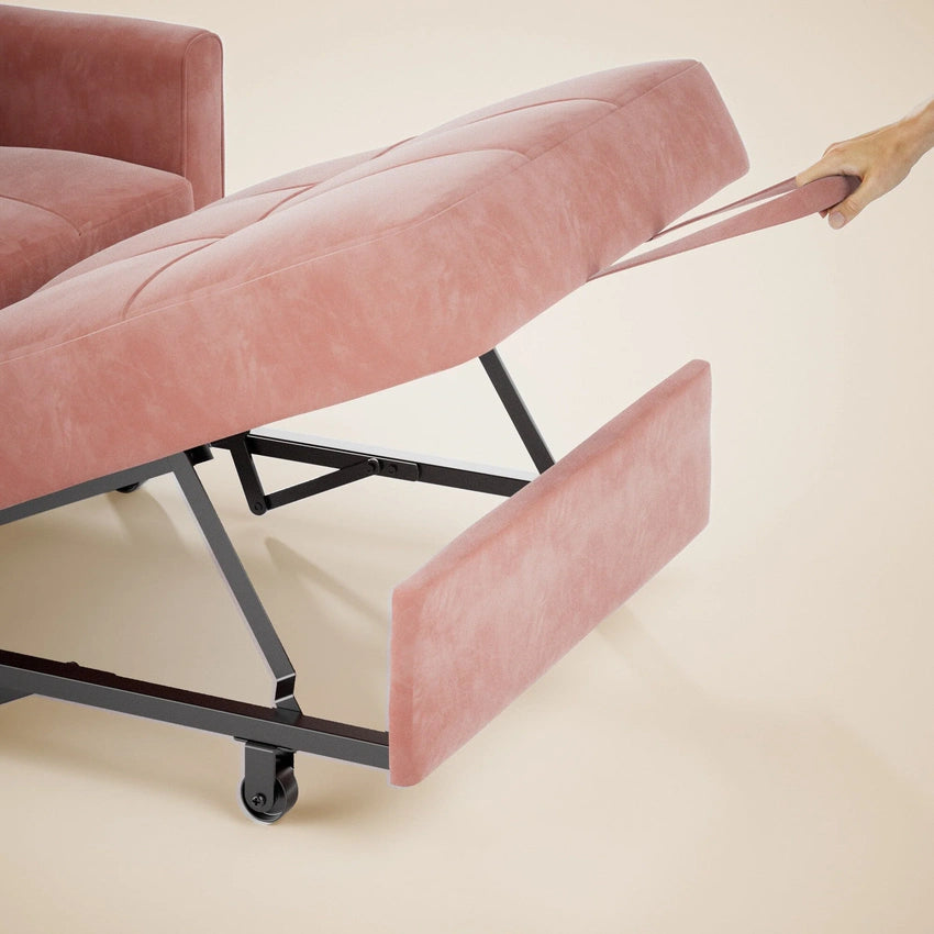 3-in-1 Adjustable Sleeper Sofa Bed, Pull Out Chair Sofa, Convertible Folding Bed for Living Room
