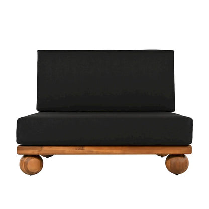 Scott Living Dulcie 4 Piece Outdoor Acacia Wood L Shape Setional Sofa with Removable Cushions