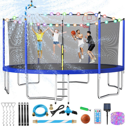 Upgraded 16Ft Trampoline with Basketball Hoop & Net