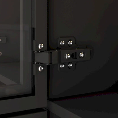 47.2 Wide Armoire LED Light All Glass Door Closet Cabinet Wardrobe