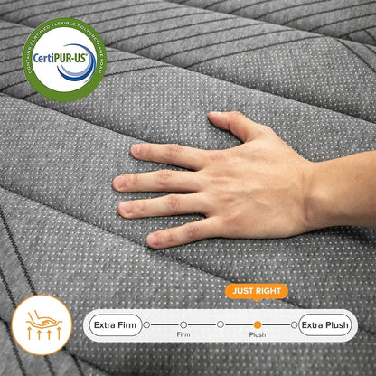 SweDrea Plush Hybrid Memory Foam 8/12 in.Cooling Breathable Mattress with CertiPUR-US, SGS and OEKO-TEX