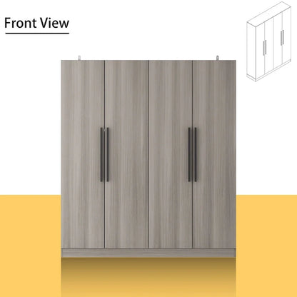 Modern Freestanding Solid Wood Wardrobe Closet With Storage Shelves