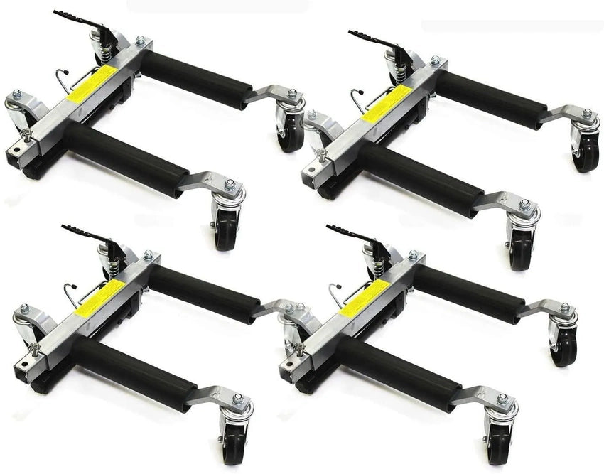 2025 Stark Set of (4) Wheel Dolly Car Skates Vehicle Positioning Hydraulic Tire Jack Truck Rv Trailer Pick Up Dolly Ratcheting Foot Pedal, 1500LBS