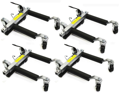 2025 Stark Set of (4) Wheel Dolly Car Skates Vehicle Positioning Hydraulic Tire Jack Truck Rv Trailer Pick Up Dolly Ratcheting Foot Pedal, 1500LBS