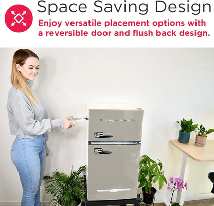 Frigidaire Retro Mini Fridge with Freezer & Side Bottle Opener-Small 2 Door Refrigerator for Office Bar or College Dorm Room-3.1 Cu Ft – 19”"D x 20.5" W x 33.5" H