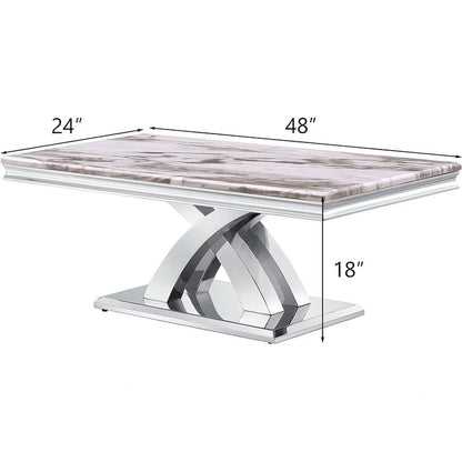 Modern Coffee Table 48 Rectangular Coffee Table with X Base Pedestal Coffee Tables for Living Room