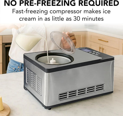 Whynter ICR-300SS 0.5-Quart Stainless Steel Rolled Ice Cream Maker With Compressor