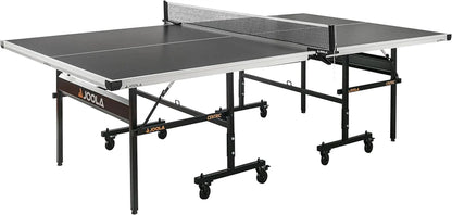 Inside Professional MDF Indoor Ping Pong Table with Quick Clamp Table Tennis Net and Post Set - 10 Minute Easy Assembly - Tournament Quality - Foldable with Single Player Playback Mode
