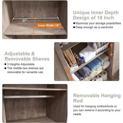 Farmhouse Storage Cabinet, Armoire, Rustic Pantry, Versatile Storage