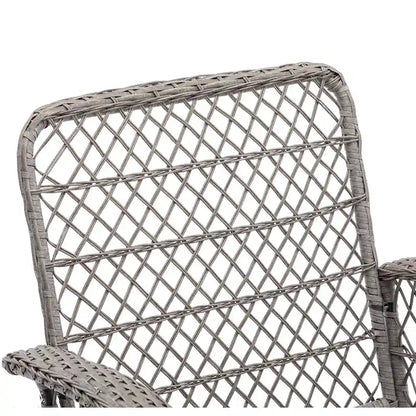 3 Pieces Outdoor Swivel Rocker Patio Chairs, 360 Degree Rocking Patio Conversation Set