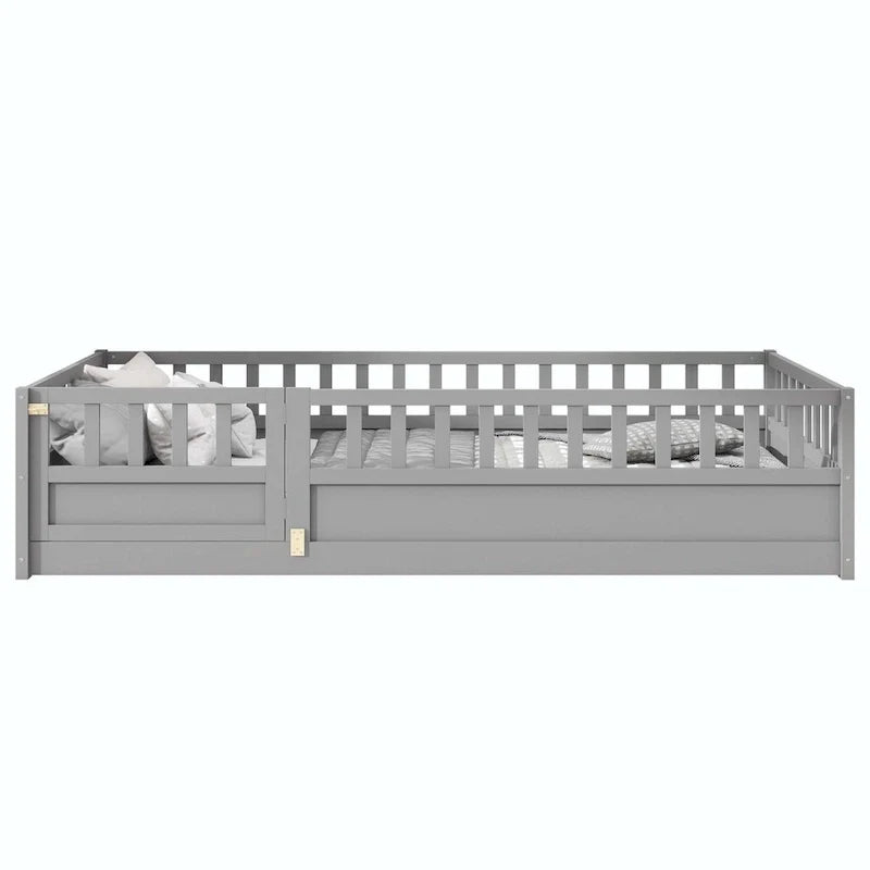 Montessori wooden children's floor bed with Support slat