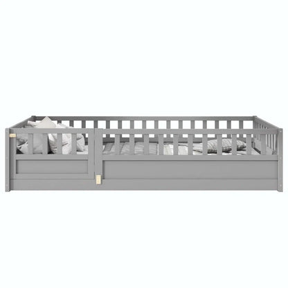 Montessori wooden children's floor bed with Support slat