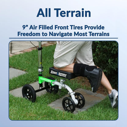 Most Compact All Terrain Knee Scooter for Adults for Foot Surgery Heavy Duty Knee Walker for Broken Ankle Foot Injuries Recovery Leg Scooter Best Knee Crutch Alternative (Green)