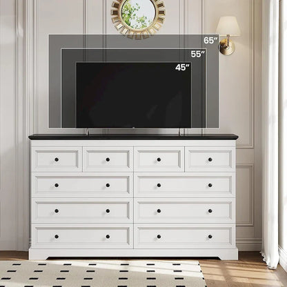 10 Drawers Dresser 55 Large Drawers Wood Dressers & Chest of Drawers