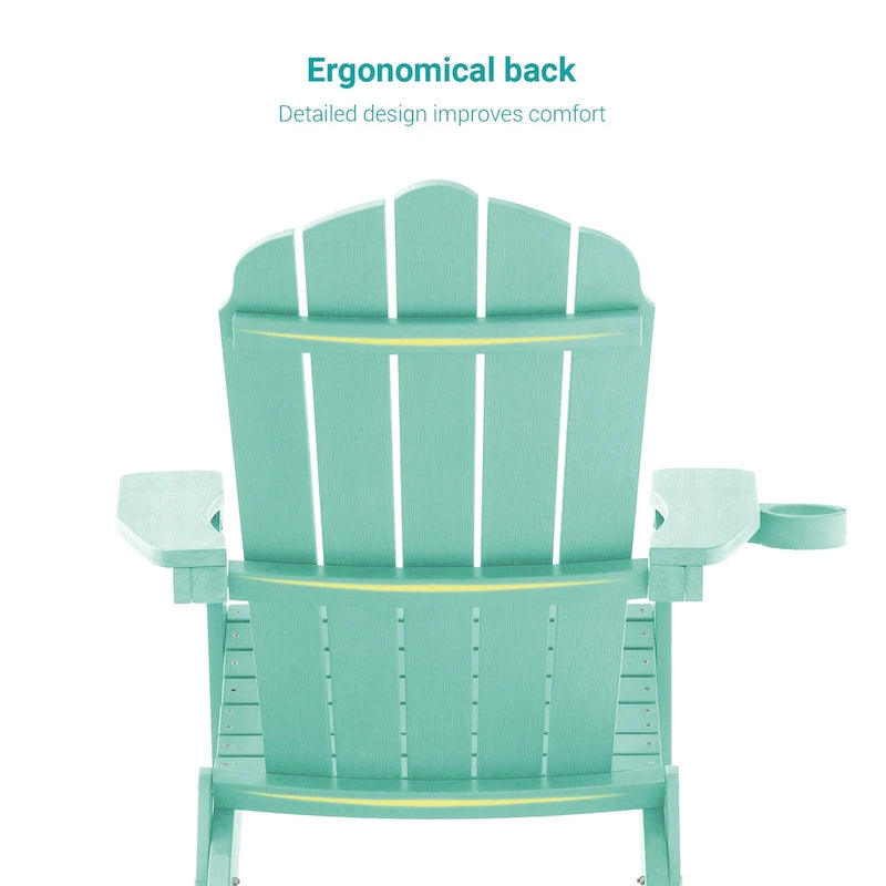 Bonosuki Set of 2 Folding Adirondack Chair Patio Fire Pit Chair