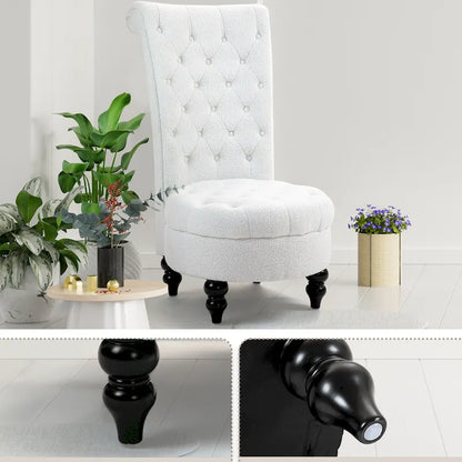 AVAWING Set of 2 Throne Royal Chair Thick Padding and Rubberwood Legs