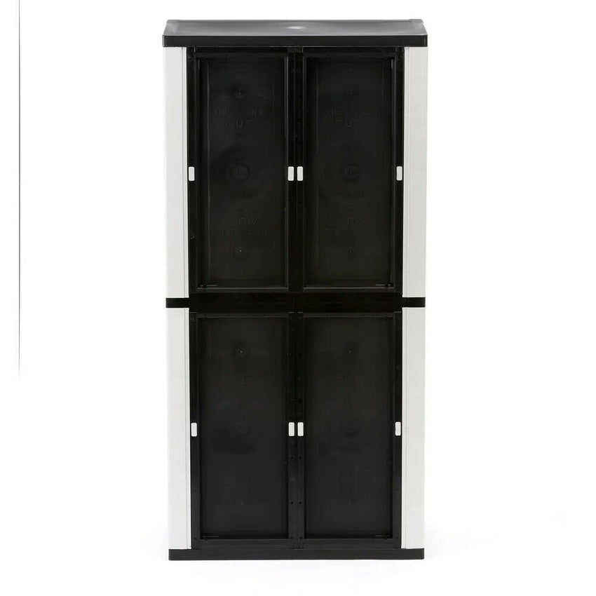 2025 Gray Plastic Freestanding Garage Cabinet, 35′′W x 71′′H x 18′′D, with Adjustable Shelves and Lockable Doors