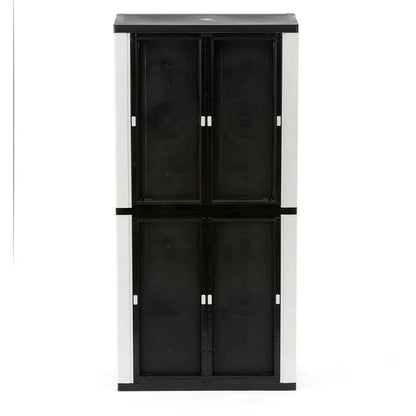 2025 Gray Plastic Freestanding Garage Cabinet, 35′′W x 71′′H x 18′′D, with Adjustable Shelves and Lockable Doors