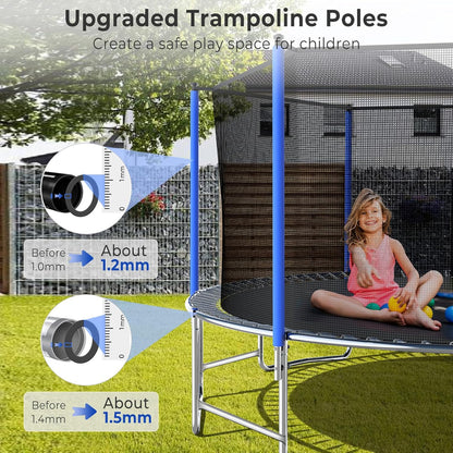 Upgraded 16Ft Trampoline with Basketball Hoop & Net