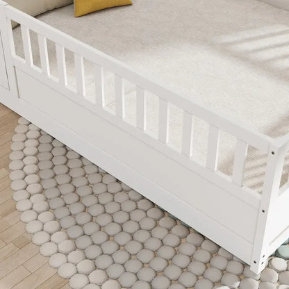 Montessori wooden children's floor bed with Support slat