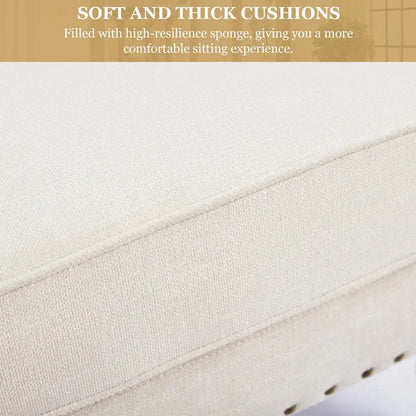 Set of 2 Arm Chair Upholstered Button Tufted Accent Chair with Lumbar Pillow Beige/ Grey/ Light Blue