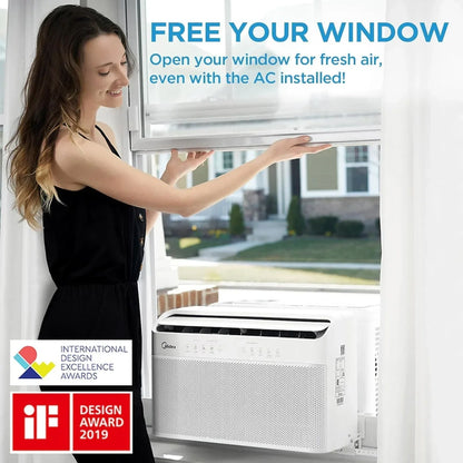 Midea 12,000 BTU U-Shaped Smart Inverter Window Air Conditioner Cools up to 550 square feet