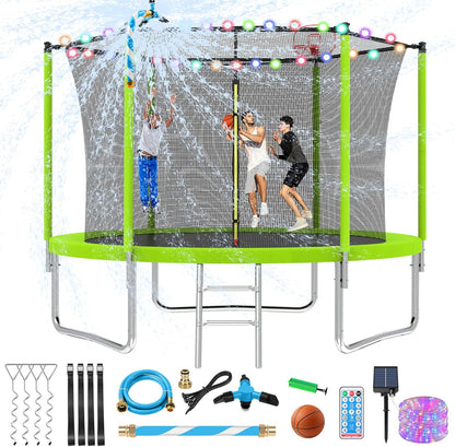 Upgraded 16Ft Trampoline with Basketball Hoop & Net