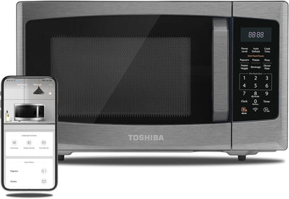 TOSHIBA 4-in-1 ML-EC42P(SS) Countertop Microwave Oven, Smart Sensor, Convection, Air Fryer Combo, Mute Function, Position Memory 13.6" Turntable, 1.5 Cu Ft, 1000W, Silver