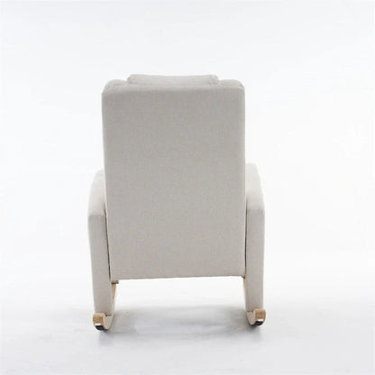 Ergonomic Fabric Nursery Rocking Chair With Adjustable Footrest