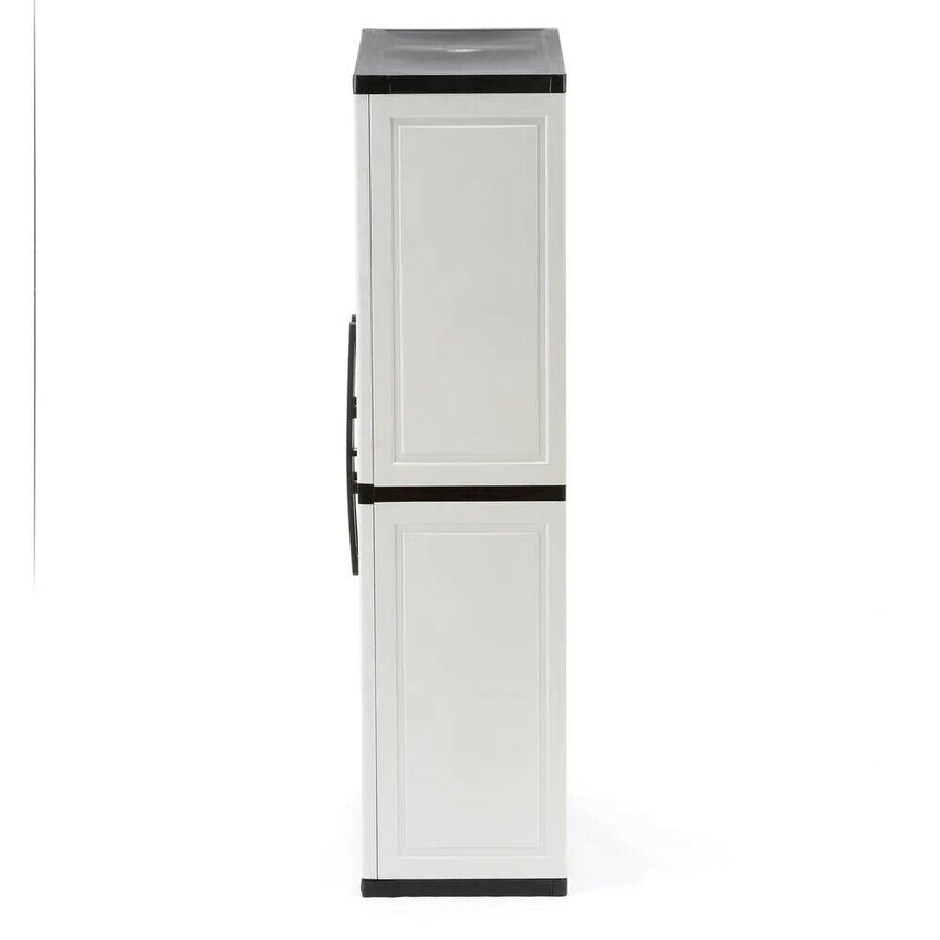 2025 Gray Plastic Freestanding Garage Cabinet, 35′′W x 71′′H x 18′′D, with Adjustable Shelves and Lockable Doors