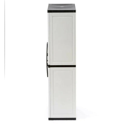 2025 Gray Plastic Freestanding Garage Cabinet, 35′′W x 71′′H x 18′′D, with Adjustable Shelves and Lockable Doors