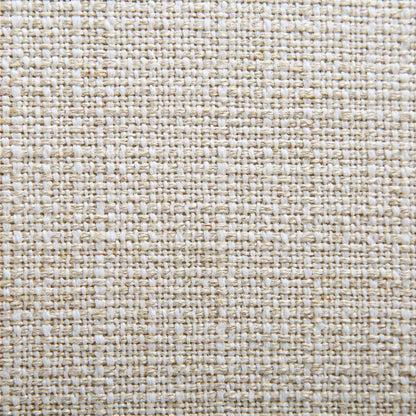 3-Seater Curved Sofa with Ball Cushions, Beige Linen Blend