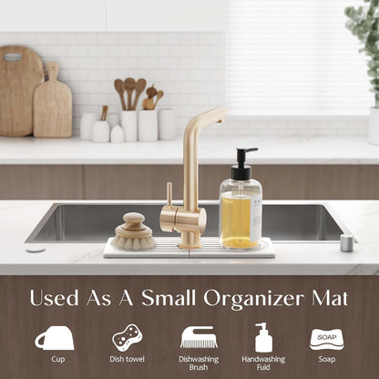 Vtlan™ InstaDry Diatomite Faucet Stone Mat - Ultra-Absorbent 2-Piece Sink Drying Pad