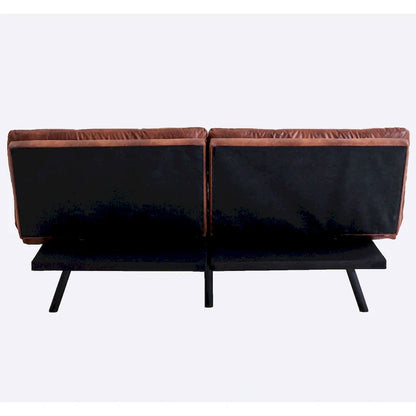 Futon Couch Sofa Bed, Faux Leather Sleeper Futons Convertible Loveseat Furniture for Compact Small Space, Dorm, Living Room