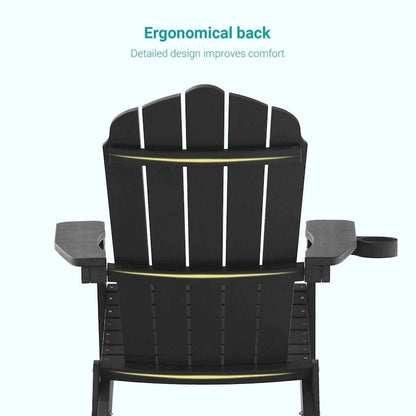 Bonosuki Set of 2 Folding Adirondack Chair Patio Fire Pit Chair