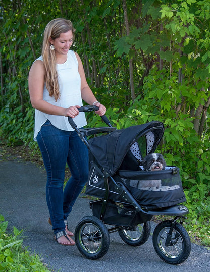 2025 No-Zip NV Pet Stroller for Cats/Dogs, Zipperless Entry, Easy One-Hand Fold, Gel-Filled Tires, Plush Pad + Weather Cover Included, 3 colors