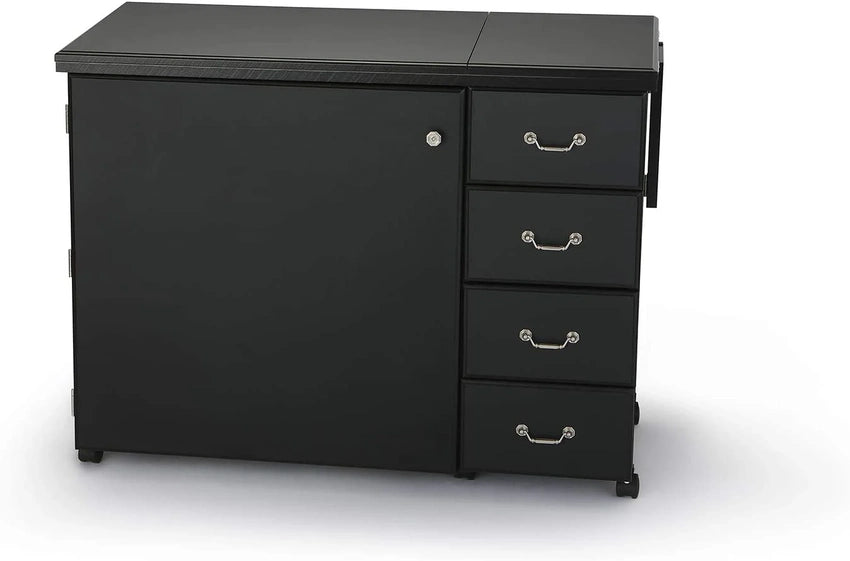 2025 353 Norma Jean Sewing Cabinet for Sturdy Sewing, Cutting, Quilting, and Crafting with Storage and Airlift, Black Finish