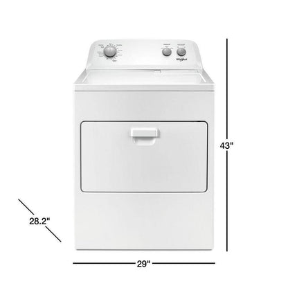 2025 Whirlpool 7.0 cu. ft. Electric Dryer, AutoDryTM System, Wrinkle ShieldTM, White