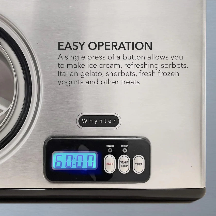 Whynter ICR-300SS 0.5-Quart Stainless Steel Rolled Ice Cream Maker With Compressor