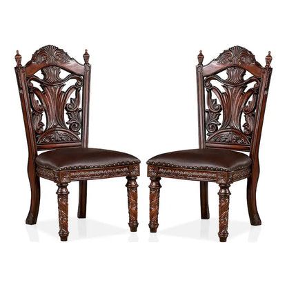 Abeena Traditional Cherry Solid Wood Side Chairs (Set of 2) by
