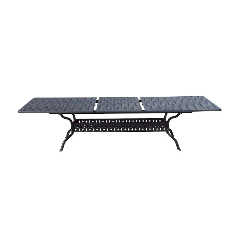 Nassau 11-Piece Patio Dining Set (with 2 Swivel Rockers) and 42 x 92 / 42 x 120  Rectangular Extension Dining Table