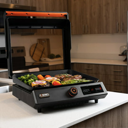 2025 Blackstone E-Series 17" Electric Tabletop Griddle with Hood, Black
