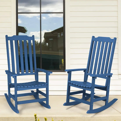 Vrakae 2 PCS Patio All Weather Resistant High Back Rocking Chair