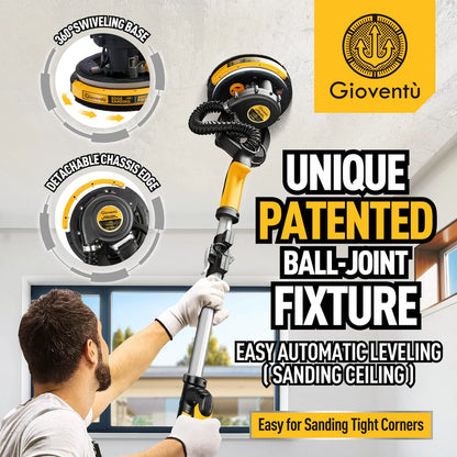 Giovent Electric Drywall Sander with Vacuum for Popcorn Ceiling