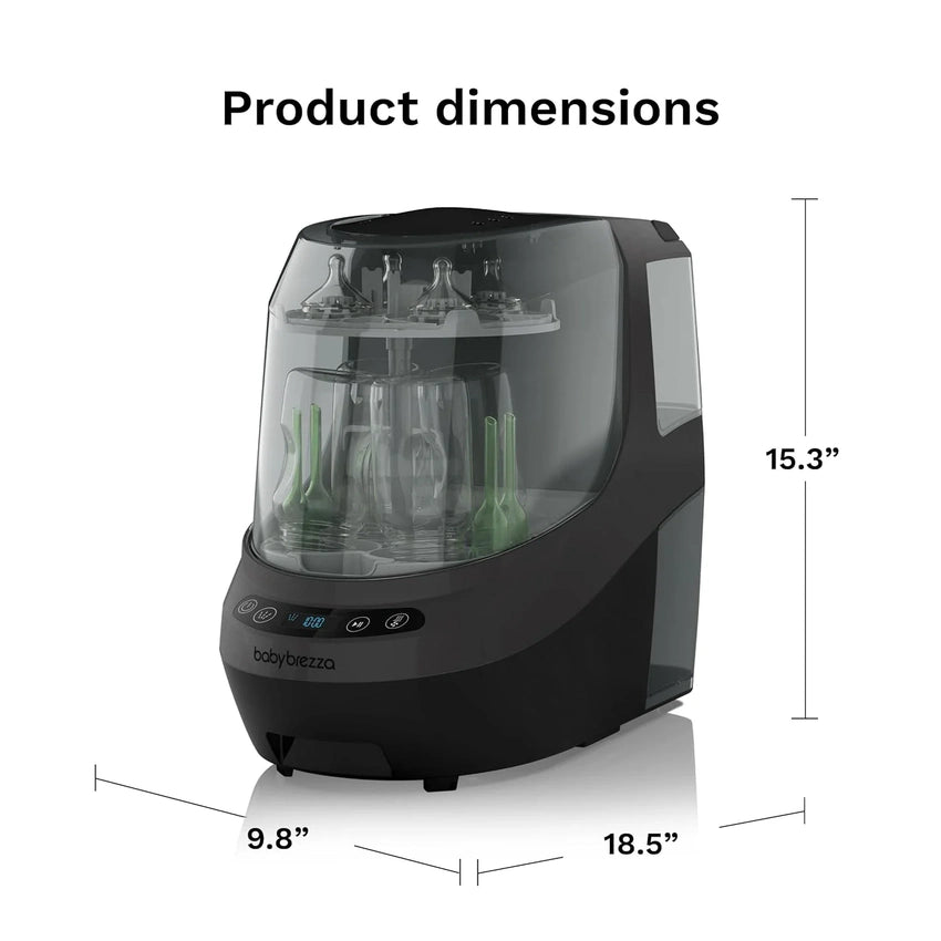 Baby Bottle Washer Pro - Baby Bottle Washer, Sterilizer + Dryer - All in One Machine Cleans Bottles, Pump Parts, & Sippy Cups - Replaces Hand Washing, Bottle Brushes and Drying Racks-Brezza