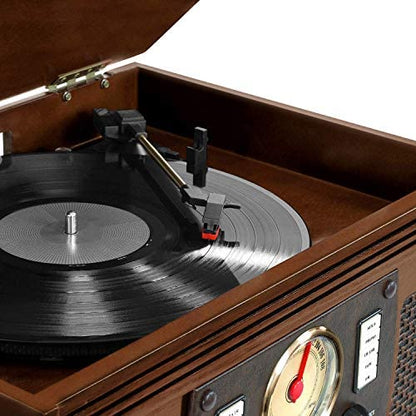 Victrola 8-in-1 Bluetooth Record Player & Multimedia Center, Built-in Stereo Speakers – Turntable, Wireless Music Streaming