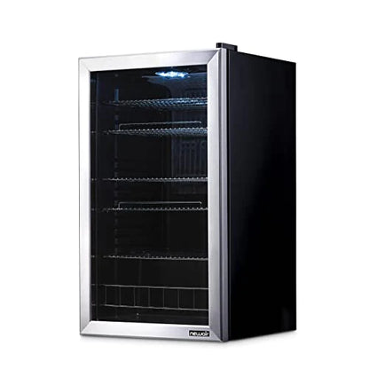 NewAir Beverage Refrigerator Cooler | 126 Cans Free Standing with Right Hinge Glass Door