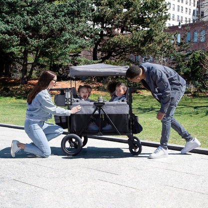 Jeep Wrangler Deluxe 4 Seater Stroller Wagon by Delta Children Premium Quad Stroller Wagon